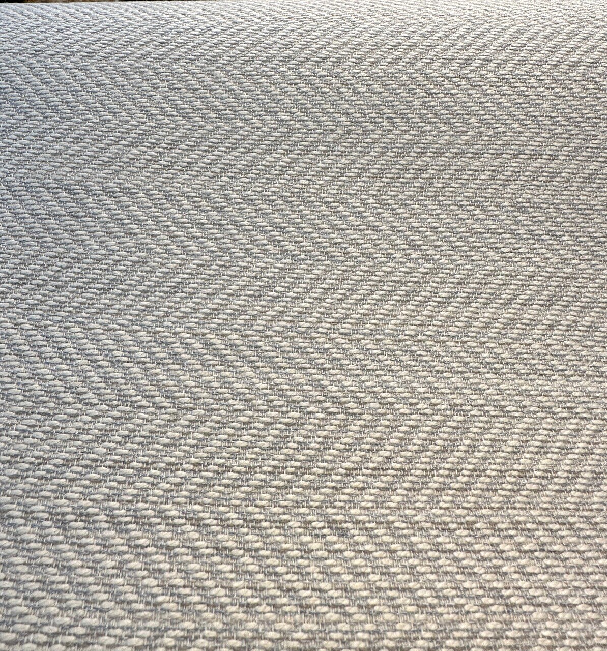 1 Yard Dove Beige Herringbone Outdoor Upholstery Fabric Fade Resistant 56 Inches Wide